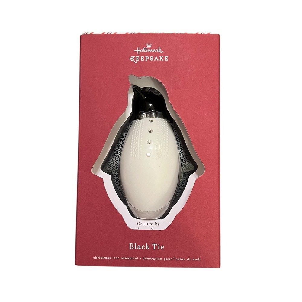 Hallmark Keepsake Porcelain Christmas Ornament‎ 2015 Black Tie Penguin